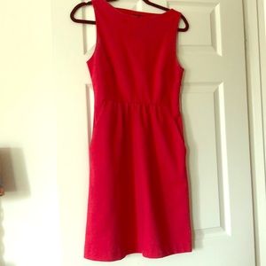 Theory red dress size 4 cut out back, deep pockets